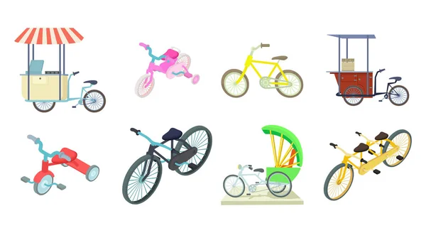 自行车图标集, 卡通风格 — 图库矢量图片