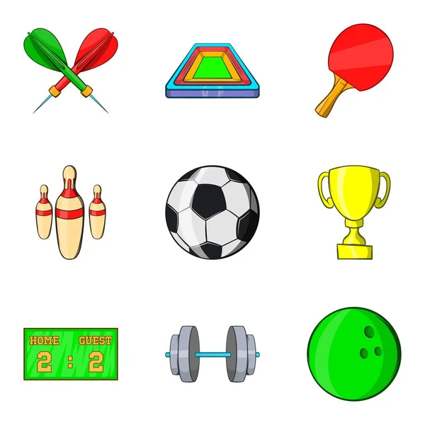 Conjunto de iconos de arena deportiva, estilo de dibujos animados — Vector de stock