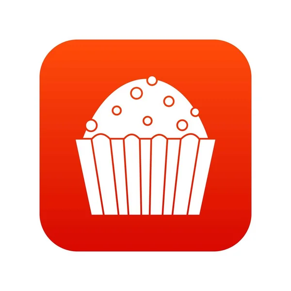 Cup cake ikonen digital röd — Stock vektor