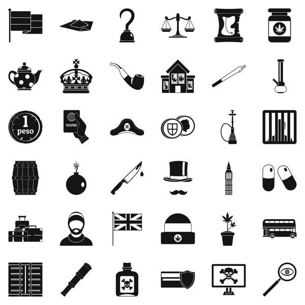 Conjunto de ícones de falha, estilo simples —  Vetores de Stock