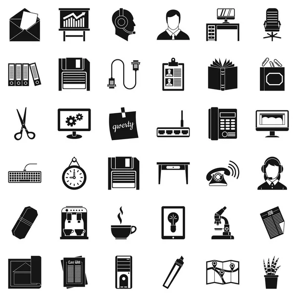 Ofis alanı Icons set, basit tarzı — Stok Vektör