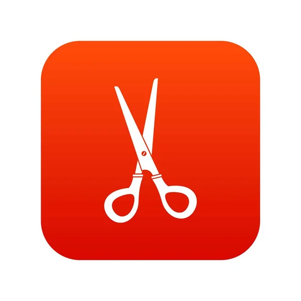 Ciseaux de papeterie icône numérique rouge — Image vectorielle