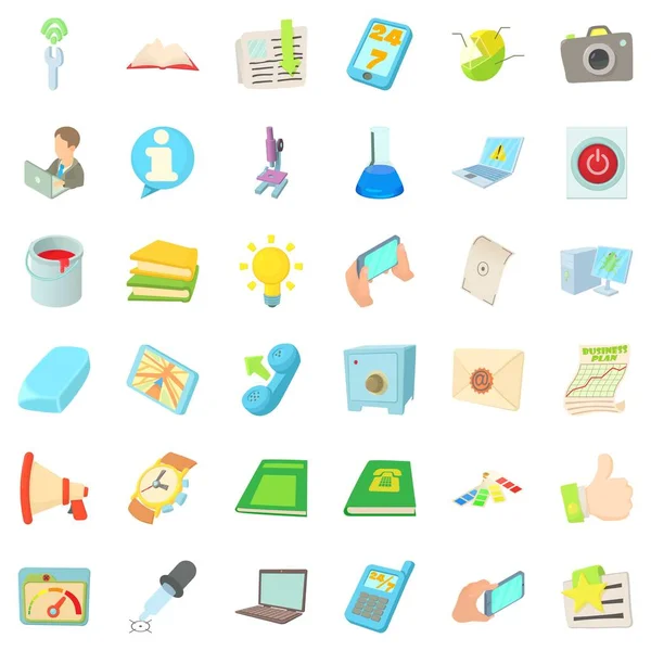 Positie iconen set, cartoon stijl — Stockvector