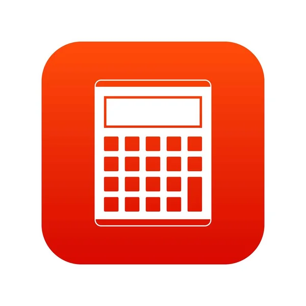 Office, school electronic calculator icon digital red — Stock Vector
