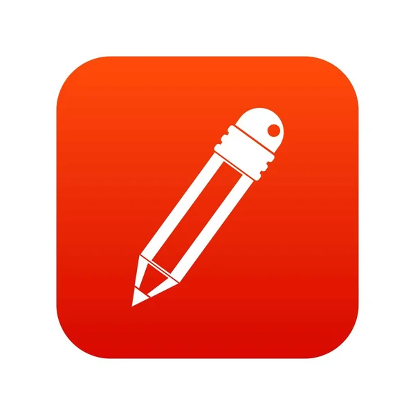 Pencil with eraser icon digital red — Stock Vector
