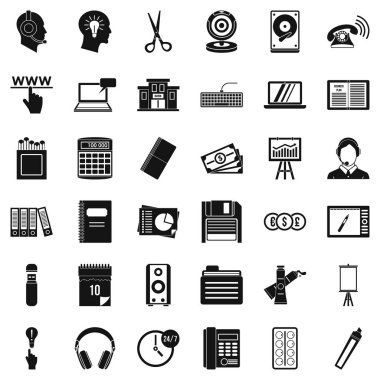 Basılı kopya Icons set, basit tarzı