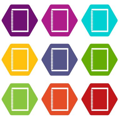 Renk altı yüzlü Sketchbook Icon set