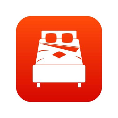 Yatak simgesi dijital kırmızı