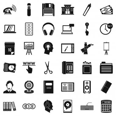 Record keeping icons set, simple style clipart