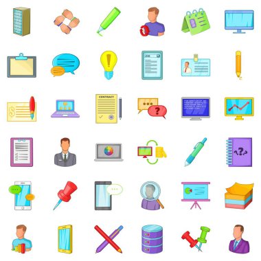 Alarak notları Icons set, karikatür tarzı