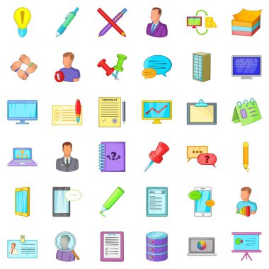 Icons set günlüğü, karikatür tarzı