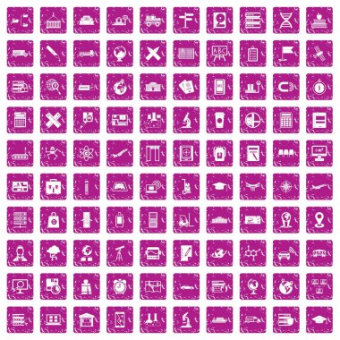 100 dünya simgeleri grunge pembe ayarla