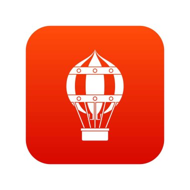 Eski moda helyum balonu simgesini dijital kırmızı