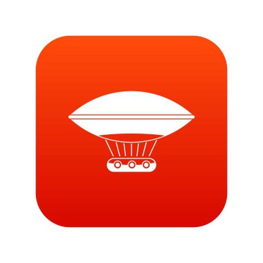 Sıcak hava balonu gondol sepet simgesi dijital kırmızı