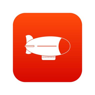 Retro zeplin simgesi dijital kırmızı