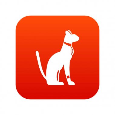 Mısır kedi simgesi dijital kırmızı