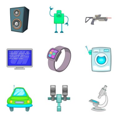 Sistem çatı Icons set, karikatür tarzı
