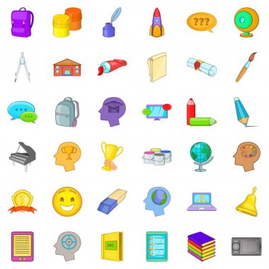 Online erişim Icons set, karikatür tarzı