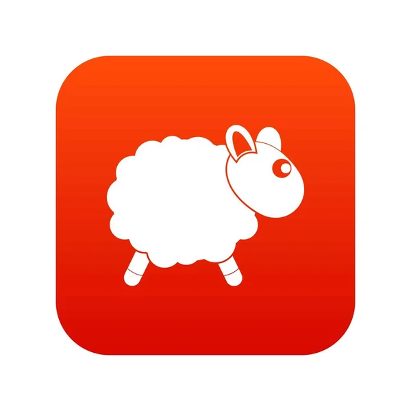 Cyfrowy czerwony ikona owiec — Wektor stockowy
