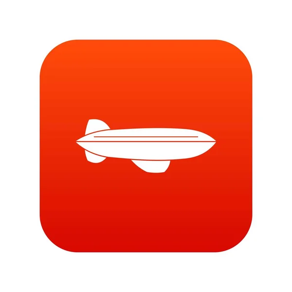 Blimp avión volando icono digital rojo — Archivo Imágenes Vectoriales