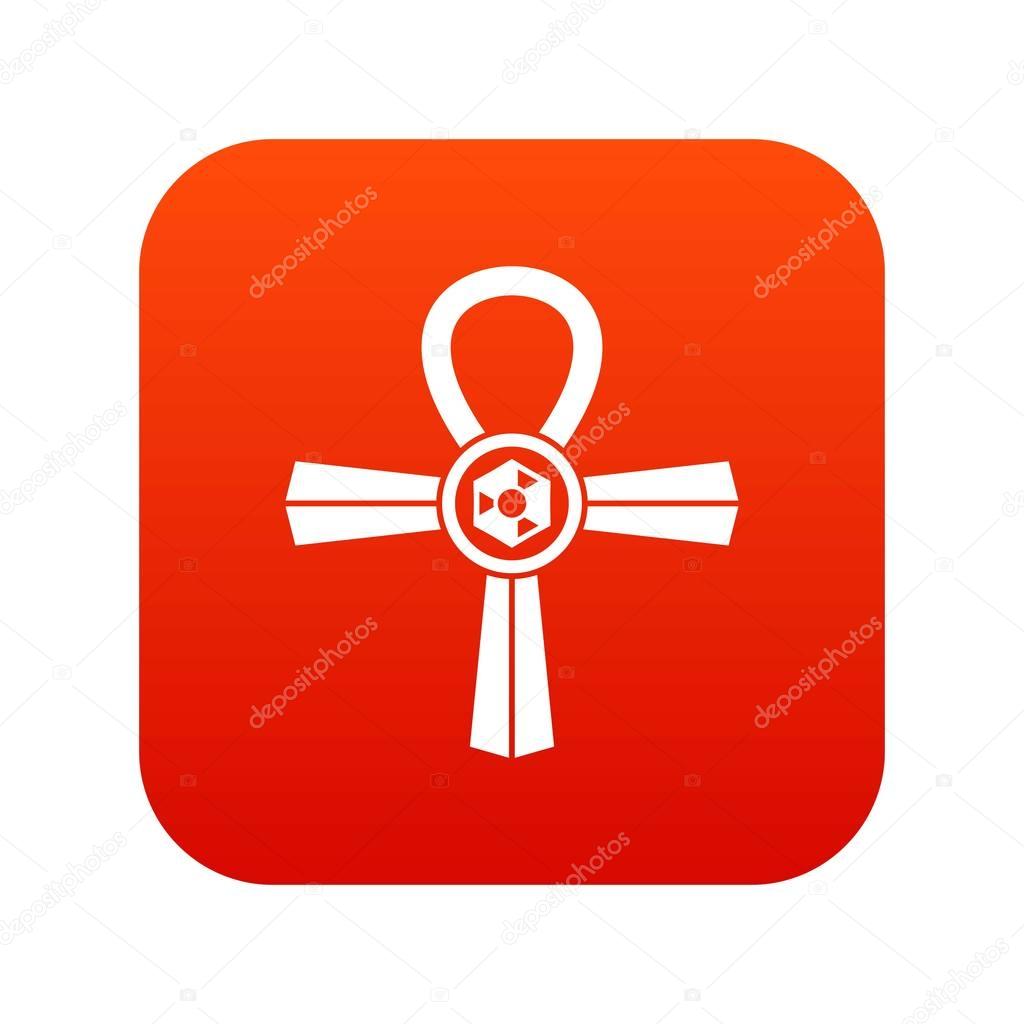 Egypt Ankh symbol icon digital red