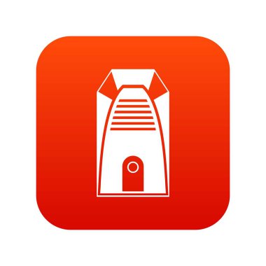 Modern elektrikli ev ısıtıcı simgesi dijital kırmızı