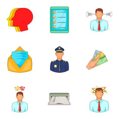 Dekolmanı Icons set, karikatür tarzı