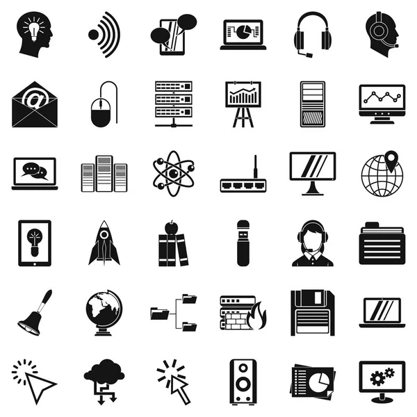 Conjunto de iconos de acceso al sistema, estilo simple — Archivo Imágenes Vectoriales