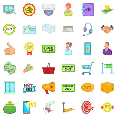 Büyük bir depo Icons set, karikatür tarzı