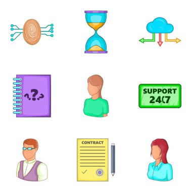 Elektrik iletişim Icons set, karikatür tarzı