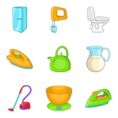 Sığınma Icons set, karikatür tarzı