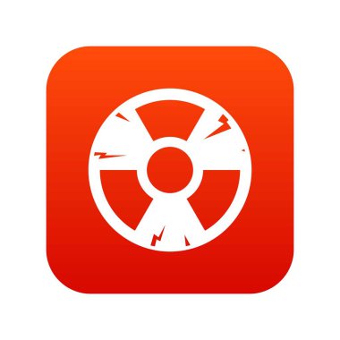 Radyasyon işareti simgesi dijital kırmızı