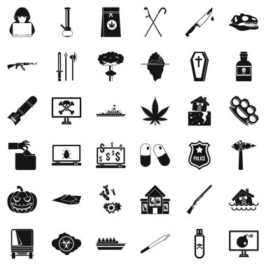 Baskı Icons set, basit tarzı