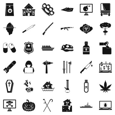 Kalpsizlik Icons set, basit tarzı