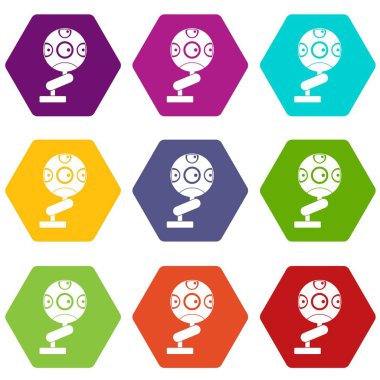 Renk altı yüzlü oyun aygıt simgesini ayarla