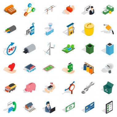 Ortak Icons set, izometrik stili