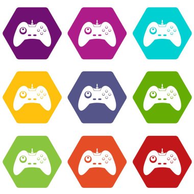 Renk altı yüzlü bir oyun çubuğu simgesini ayarla