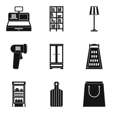 Temizlik simge seti, basit tarzı konak