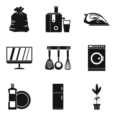 Uyuyan durumda Icons set, basit tarzı