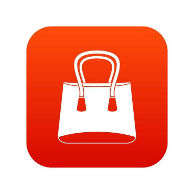 Küçük kadın çantası simgesini dijital kırmızı