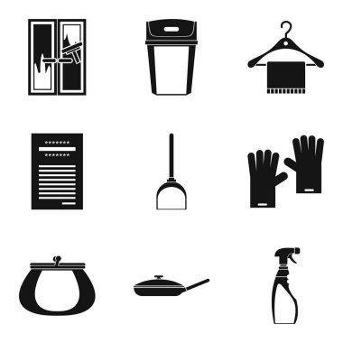 Evin geri kalanı Icons set, basit tarzı