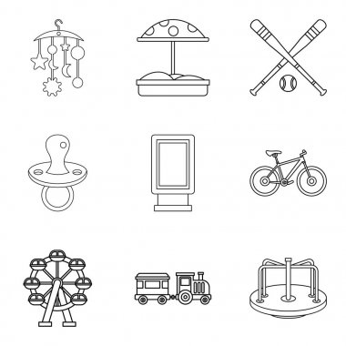 Biblo çocuklar simgeler kümesi, anahat stili için