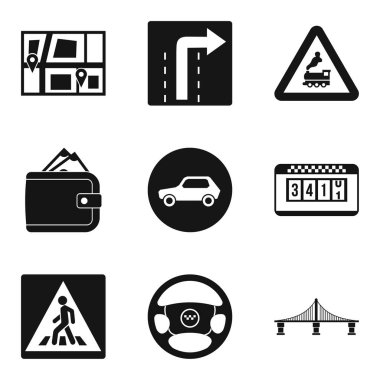 Yol trafik Icons set, basit tarzı
