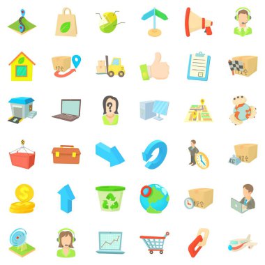 Paket Icons set, karikatür tarzı