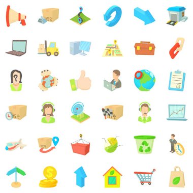 Komple set Icons set, karikatür tarzı