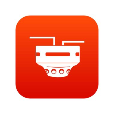 Monitör soket simgesi dijital kırmızı