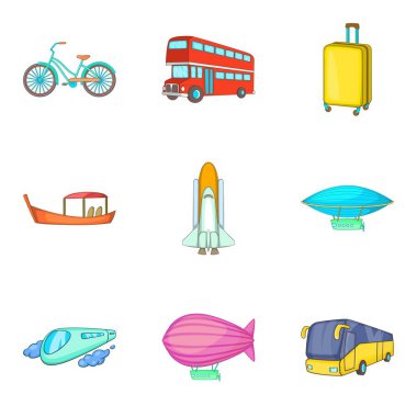 Trafik ağ Icons set, karikatür tarzı