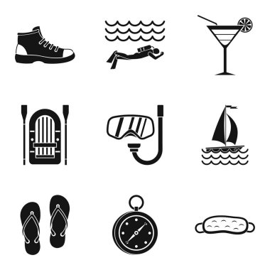 Spor yarışması Icons set, basit tarzı