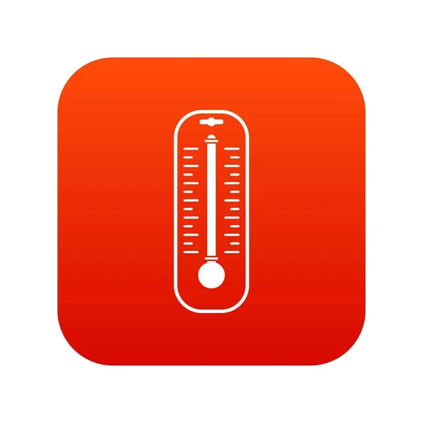 Thermometer icon digital red — Stock Vector