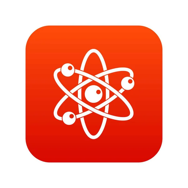 Atom with electrons icon digital red — Stock Vector
